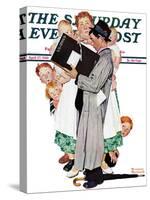 "Census-taker" Saturday Evening Post Cover, April 27,1940-Norman Rockwell-Stretched Canvas