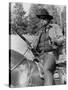 Cent Dollars pour un Sherif TRUE GRIT by Henry Athaway with John Wayne, 1969 (b/w photo)-null-Stretched Canvas
