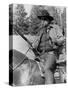 Cent Dollars pour un Sherif TRUE GRIT by Henry Athaway with John Wayne, 1969 (b/w photo)-null-Stretched Canvas