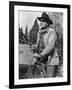 Cent Dollars pour un Sherif TRUE GRIT by Henry Athaway with John Wayne, 1969 (b/w photo)-null-Framed Photo