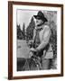 Cent Dollars pour un Sherif TRUE GRIT by Henry Athaway with John Wayne, 1969 (b/w photo)-null-Framed Photo