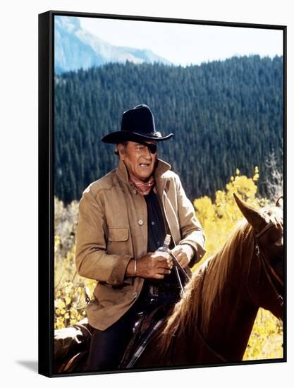 Cent Dollars pour un Sherif TRUE GRIT by Henry Athaway with John Wayne, 1969 (photo)-null-Framed Stretched Canvas