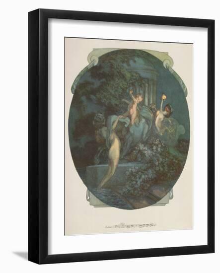 Centaur, Nymphs and Cupid, 1923-Franz Von Bayros-Framed Giclee Print