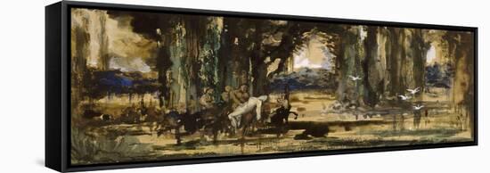 Centaures emportant un poète mort-Gustave Moreau-Framed Stretched Canvas