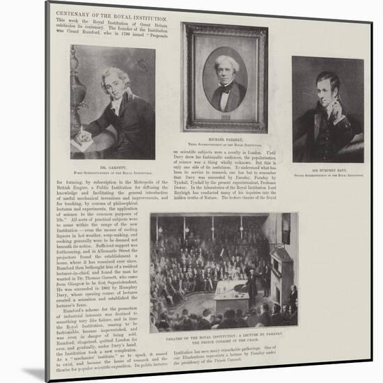 Centenary of the Royal Institution-null-Mounted Giclee Print