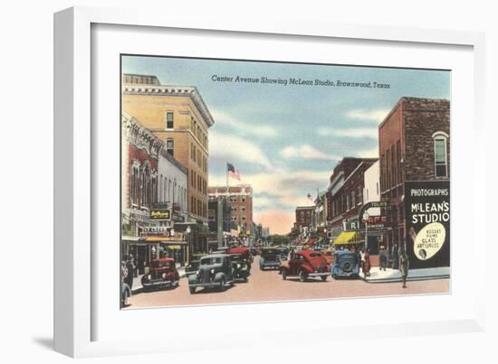 Center Avenue, Brownwood-null-Framed Art Print