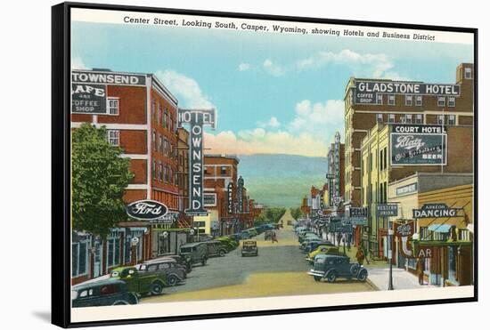 Center Street, Downtown Casper-null-Framed Stretched Canvas