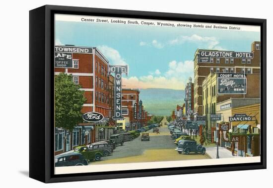 Center Street, Downtown Casper-null-Framed Stretched Canvas