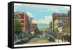 Center Street, Downtown Casper-null-Framed Stretched Canvas