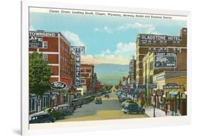 Center Street, Downtown Casper-null-Framed Art Print