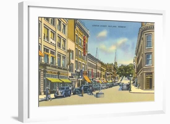 Center Street, Rutland-null-Framed Art Print