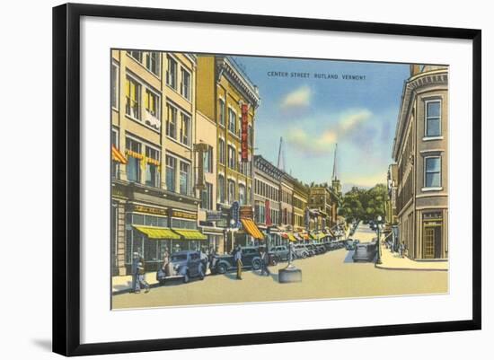 Center Street, Rutland-null-Framed Art Print