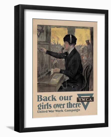Center Warshaw Collection, Back Our Girls Over There-null-Framed Art Print