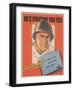 Center Warshaw Collection, HE'S FIGHTING FOR YOU. A STAMP A DAY... FOR THE MAN WHO'S AWAY-null-Framed Art Print