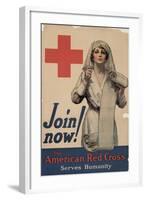 Center Warshaw Collection, Join now! The American Red Cross Serves Humanity-null-Framed Art Print