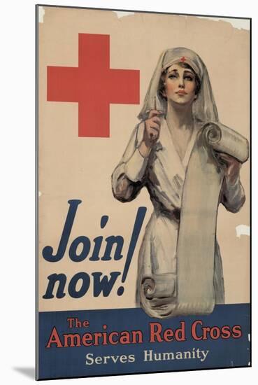 Center Warshaw Collection, Join now! The American Red Cross Serves Humanity-null-Mounted Art Print