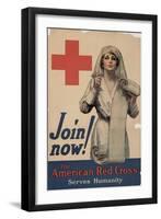 Center Warshaw Collection, Join now! The American Red Cross Serves Humanity-null-Framed Art Print