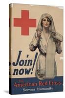 Center Warshaw Collection, Join now! The American Red Cross Serves Humanity-null-Stretched Canvas