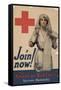 Center Warshaw Collection, Join now! The American Red Cross Serves Humanity-null-Framed Stretched Canvas