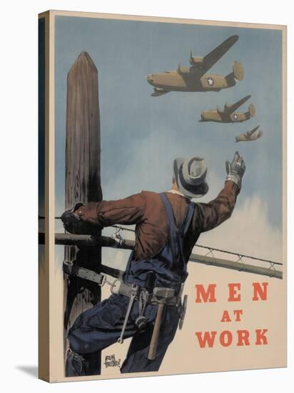 Center Warshaw Collection, Men At Work-null-Stretched Canvas