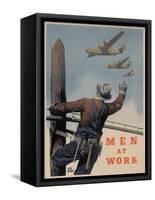 Center Warshaw Collection, Men At Work-null-Framed Stretched Canvas