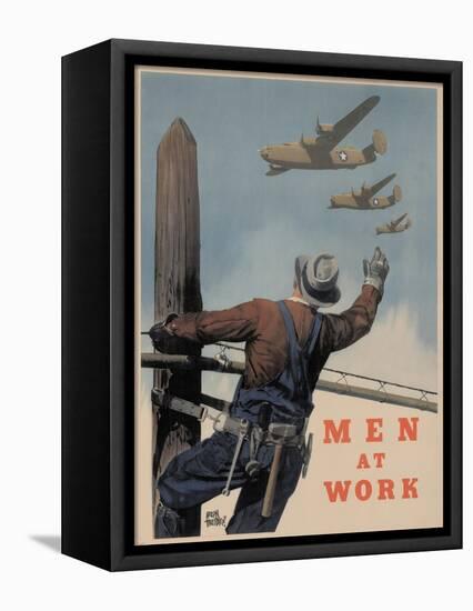 Center Warshaw Collection, Men At Work-null-Framed Stretched Canvas