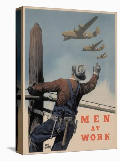 Center Warshaw Collection, Men At Work-null-Stretched Canvas