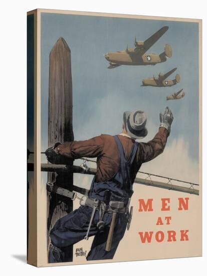 Center Warshaw Collection, Men At Work-null-Stretched Canvas