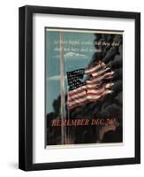 Center Warshaw Collection, Office of War Information Poster. REMEMBER DEC. 7th!-null-Framed Art Print