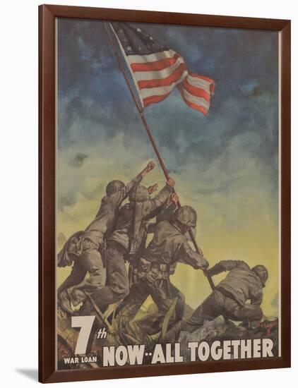 Center Warshaw Collection, Treasury Poster. 7th WAR LOAN. NOW... ALL TOGETHER-null-Framed Art Print