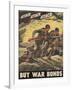 Center Warshaw Collection, Treasury Poster. ATTACK ATTACK ATTACK! BUY WAR BONDS.-null-Framed Art Print