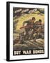 Center Warshaw Collection, Treasury Poster. ATTACK ATTACK ATTACK! BUY WAR BONDS.-null-Framed Art Print