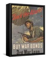 Center Warshaw Collection, Treasury Poster. Back the Attack! BUY WAR BONDS-null-Framed Stretched Canvas