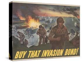 Center Warshaw Collection Treasury Poster. BUY THAT INVASION BOND!-null-Stretched Canvas