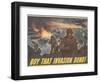 Center Warshaw Collection Treasury Poster. BUY THAT INVASION BOND!-null-Framed Art Print