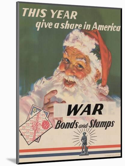 Center Warshaw Collection, U.S. Treasury Poster. Give a Share in America. WAR Bonds and Stamps-null-Mounted Art Print