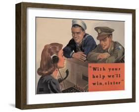 Center Warshaw Collection, With Your Help We'll Win Sister-null-Framed Art Print