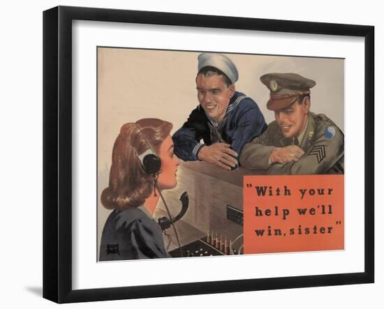 Center Warshaw Collection, With Your Help We'll Win Sister-null-Framed Art Print