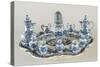 Centerpiece with Cruets, Salt Cellars and Jars-null-Stretched Canvas