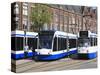 Centraal Station and Trams, Amsterdam, Netherlands, Europe-Amanda Hall-Stretched Canvas
