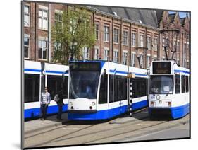 Centraal Station and Trams, Amsterdam, Netherlands, Europe-Amanda Hall-Mounted Photographic Print