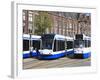 Centraal Station and Trams, Amsterdam, Netherlands, Europe-Amanda Hall-Framed Photographic Print