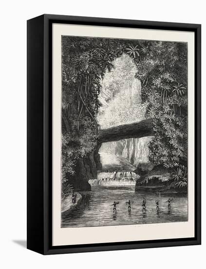 Central African Exploration with Lieut. Cameron, Crossing Lugungwa River, 1876-null-Framed Stretched Canvas