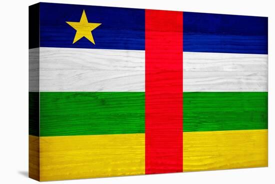 Central African Republic Flag Design with Wood Patterning - Flags of the World Series-Philippe Hugonnard-Stretched Canvas