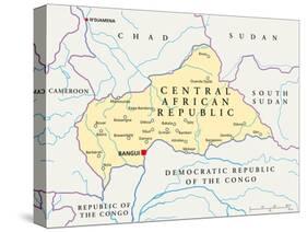 Central African Republic Political Map-Peter Hermes Furian-Stretched Canvas