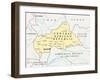 Central African Republic Political Map-Peter Hermes Furian-Framed Art Print