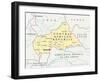 Central African Republic Political Map-Peter Hermes Furian-Framed Art Print