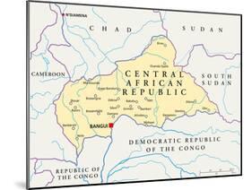 Central African Republic Political Map-Peter Hermes Furian-Mounted Art Print