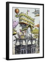 Central Aircraft Station at Notre-Dame-Albert Robida-Framed Giclee Print