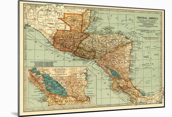 Central America - Panoramic Map-null-Mounted Poster